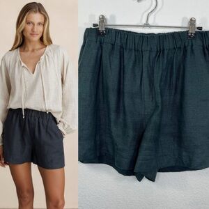 Nomad The Label ISLA 100% French linen High Waisted Shorts size Small
